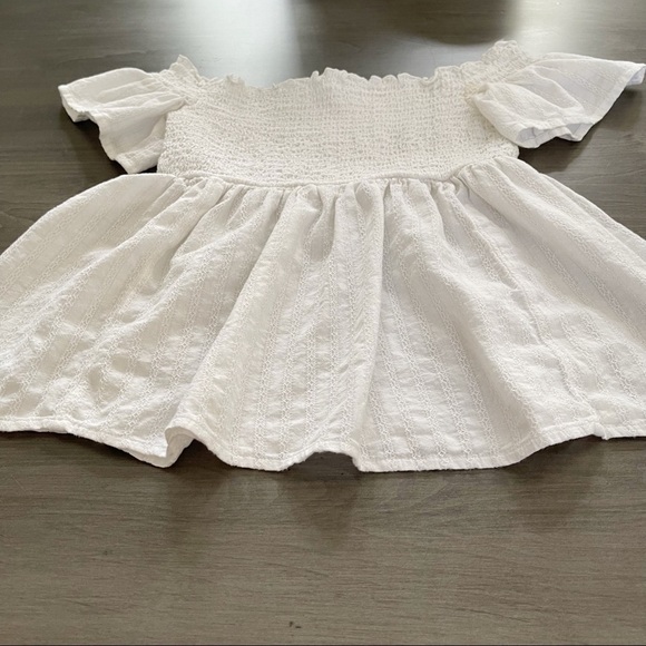 American Eagle Outfitters off the shoulder peplum white crop top size S - Picture 4 of 8